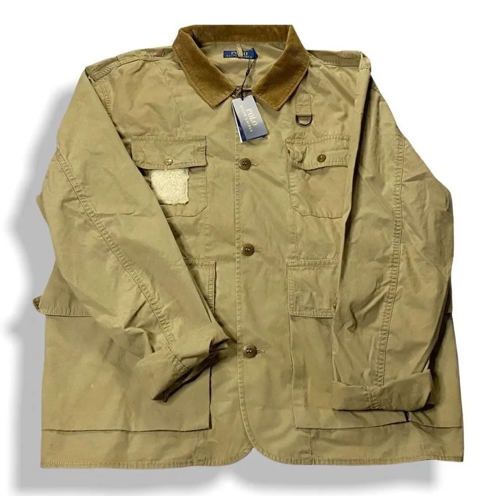 Polo Ralph Lauren Mens Khaki Shearling Patch Wading Jacket New with Tags XXL